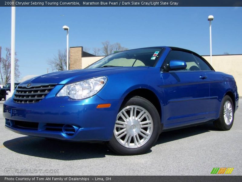 Marathon Blue Pearl / Dark Slate Gray/Light Slate Gray 2008 Chrysler Sebring Touring Convertible