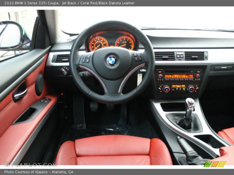 Jet Black / Coral Red/Black Dakota Leather 2010 BMW 3 Series 335i Coupe