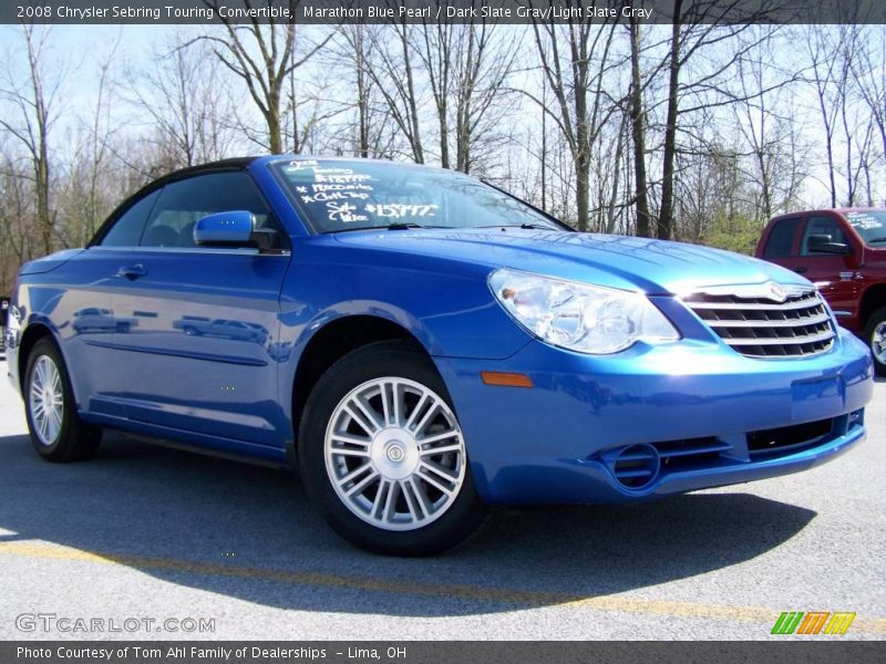 Marathon Blue Pearl / Dark Slate Gray/Light Slate Gray 2008 Chrysler Sebring Touring Convertible