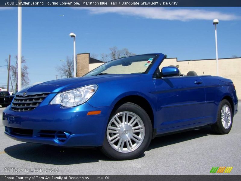 Marathon Blue Pearl / Dark Slate Gray/Light Slate Gray 2008 Chrysler Sebring Touring Convertible