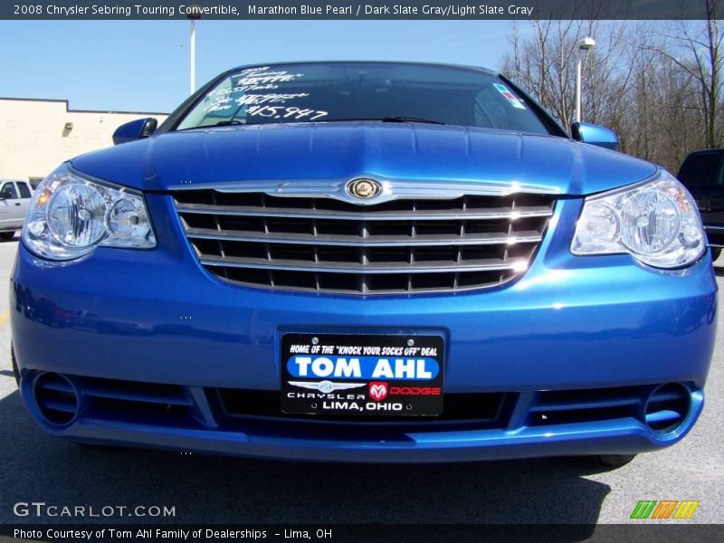 Marathon Blue Pearl / Dark Slate Gray/Light Slate Gray 2008 Chrysler Sebring Touring Convertible