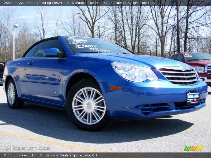 Marathon Blue Pearl / Dark Slate Gray/Light Slate Gray 2008 Chrysler Sebring Touring Convertible