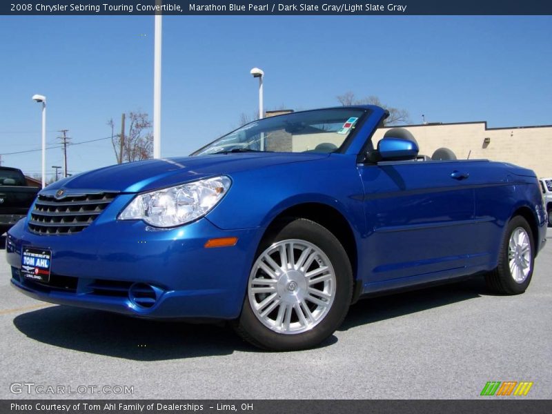 Marathon Blue Pearl / Dark Slate Gray/Light Slate Gray 2008 Chrysler Sebring Touring Convertible