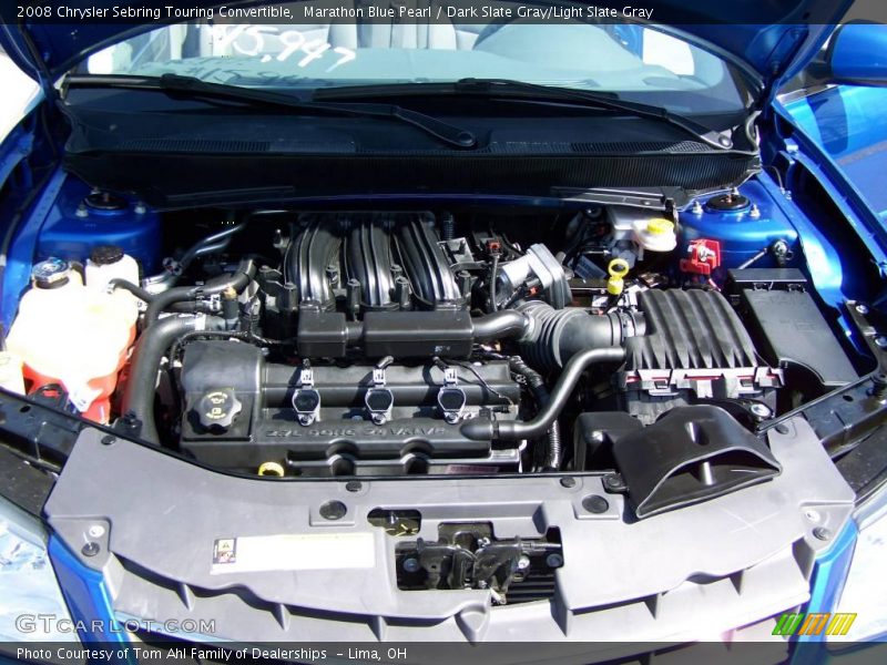 Marathon Blue Pearl / Dark Slate Gray/Light Slate Gray 2008 Chrysler Sebring Touring Convertible