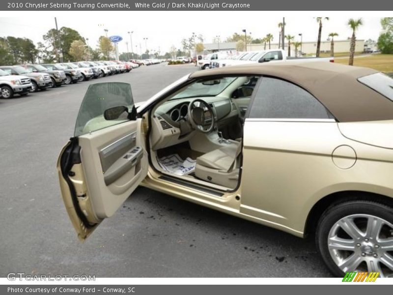White Gold / Dark Khaki/Light Graystone 2010 Chrysler Sebring Touring Convertible
