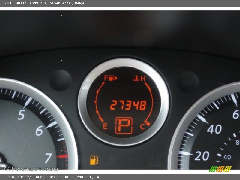 Aspen White / Beige 2011 Nissan Sentra 2.0
