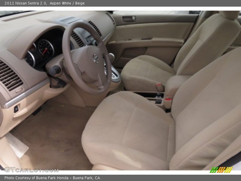 Aspen White / Beige 2011 Nissan Sentra 2.0