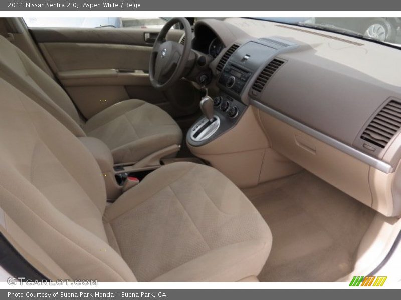Aspen White / Beige 2011 Nissan Sentra 2.0