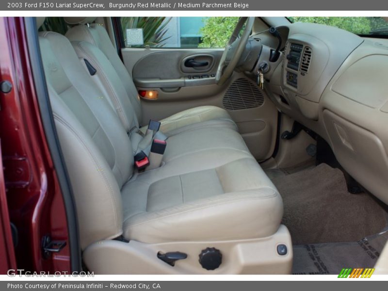 Burgundy Red Metallic / Medium Parchment Beige 2003 Ford F150 Lariat SuperCrew