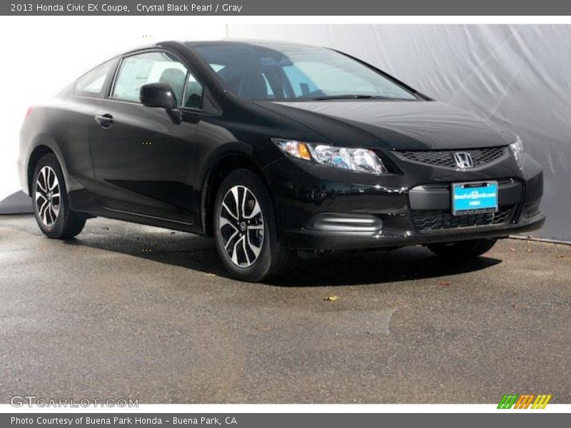 Crystal Black Pearl / Gray 2013 Honda Civic EX Coupe