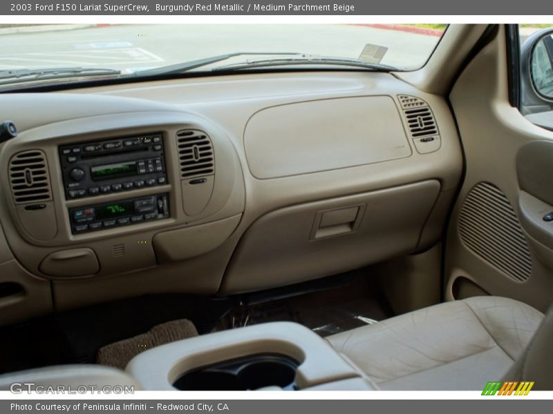 Burgundy Red Metallic / Medium Parchment Beige 2003 Ford F150 Lariat SuperCrew