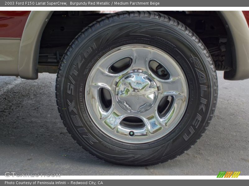 Burgundy Red Metallic / Medium Parchment Beige 2003 Ford F150 Lariat SuperCrew