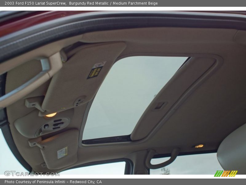 Burgundy Red Metallic / Medium Parchment Beige 2003 Ford F150 Lariat SuperCrew