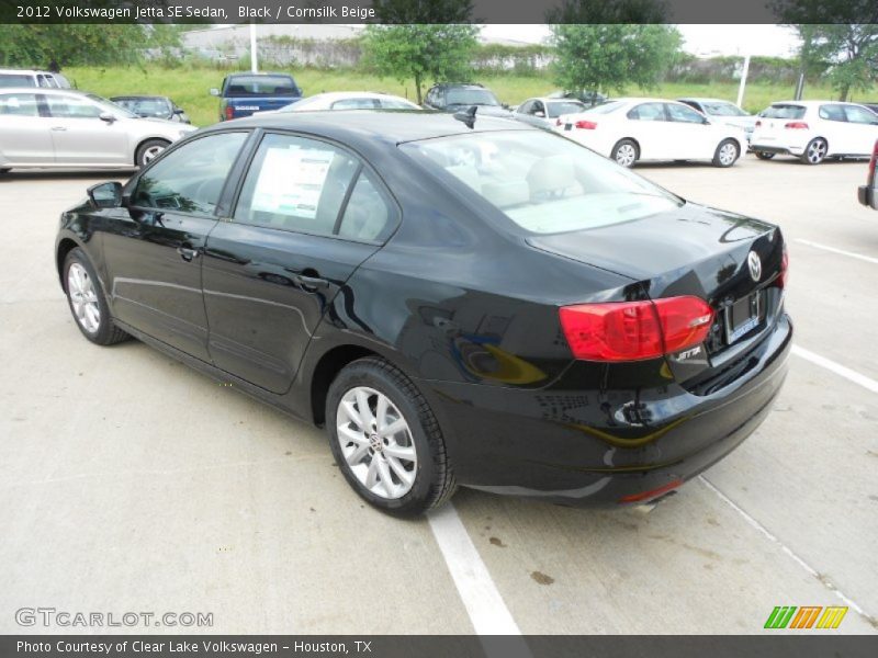 Black / Cornsilk Beige 2012 Volkswagen Jetta SE Sedan