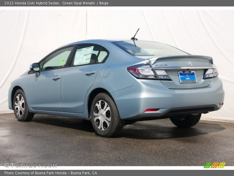 Green Opal Metallic / Beige 2013 Honda Civic Hybrid Sedan