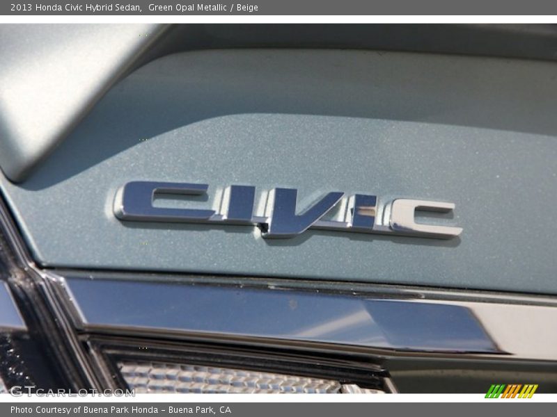 Green Opal Metallic / Beige 2013 Honda Civic Hybrid Sedan