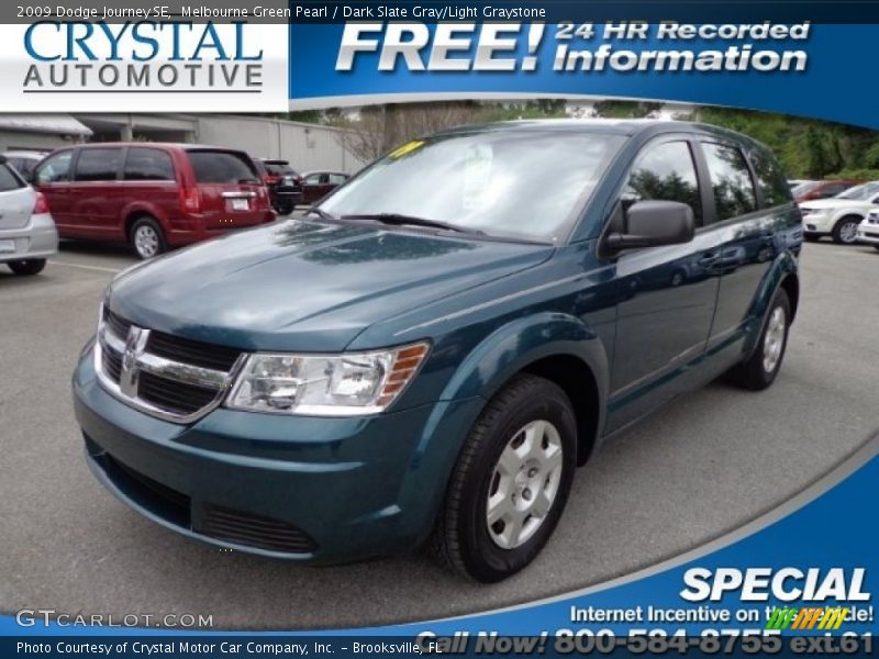 Melbourne Green Pearl / Dark Slate Gray/Light Graystone 2009 Dodge Journey SE