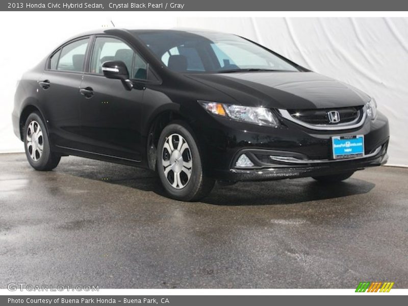 Crystal Black Pearl / Gray 2013 Honda Civic Hybrid Sedan