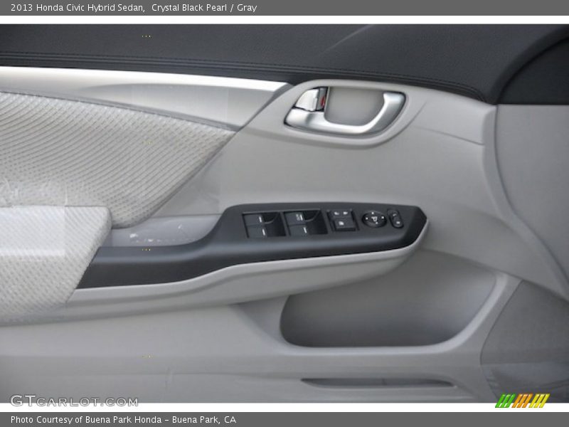 Crystal Black Pearl / Gray 2013 Honda Civic Hybrid Sedan