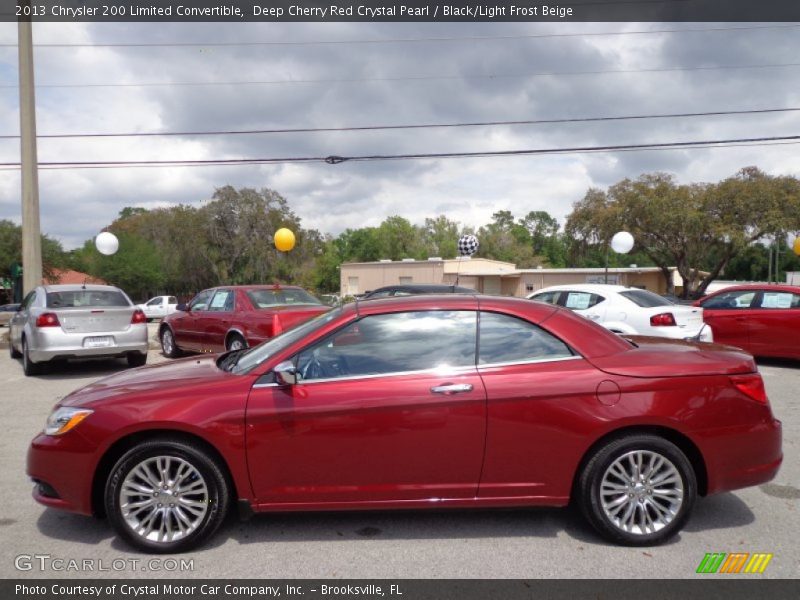 Deep Cherry Red Crystal Pearl / Black/Light Frost Beige 2013 Chrysler 200 Limited Convertible