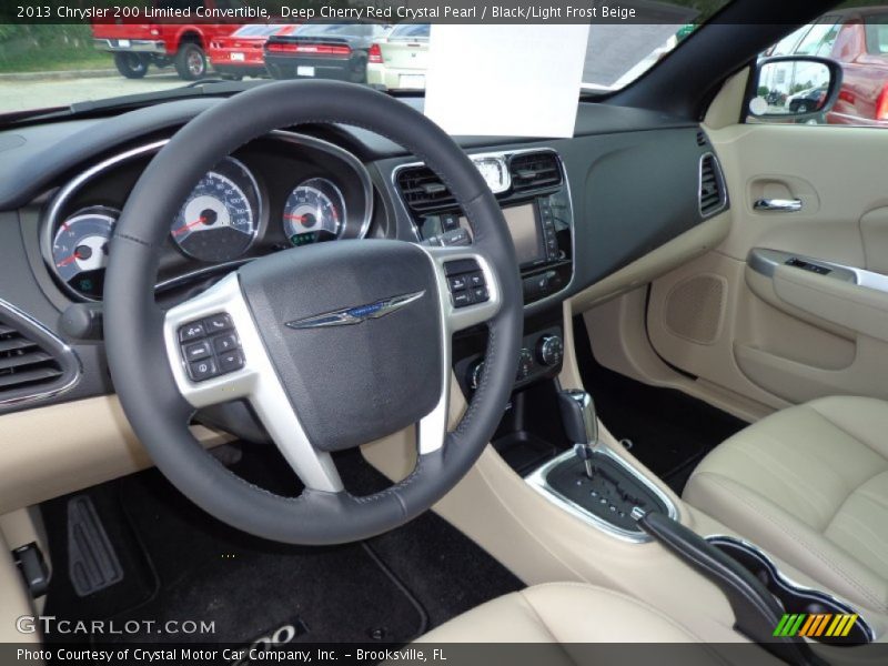 Deep Cherry Red Crystal Pearl / Black/Light Frost Beige 2013 Chrysler 200 Limited Convertible