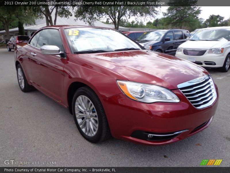 Deep Cherry Red Crystal Pearl / Black/Light Frost Beige 2013 Chrysler 200 Limited Convertible
