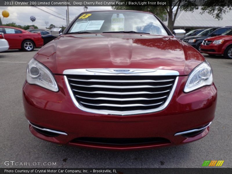 Deep Cherry Red Crystal Pearl / Black/Light Frost Beige 2013 Chrysler 200 Limited Convertible