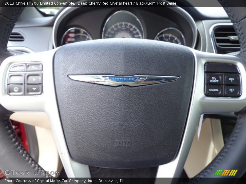 Deep Cherry Red Crystal Pearl / Black/Light Frost Beige 2013 Chrysler 200 Limited Convertible