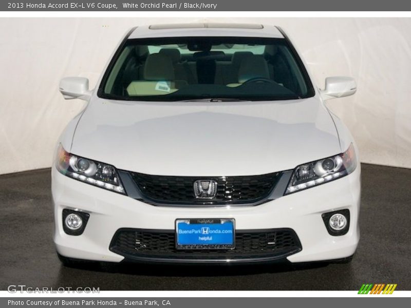 White Orchid Pearl / Black/Ivory 2013 Honda Accord EX-L V6 Coupe