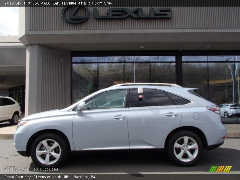 Cerulean Blue Metallic / Light Gray 2012 Lexus RX 350 AWD