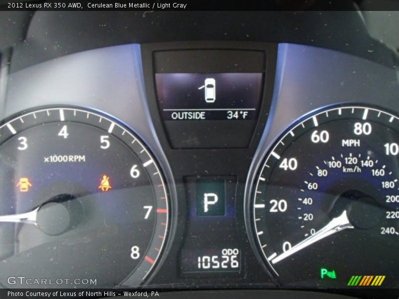 Cerulean Blue Metallic / Light Gray 2012 Lexus RX 350 AWD