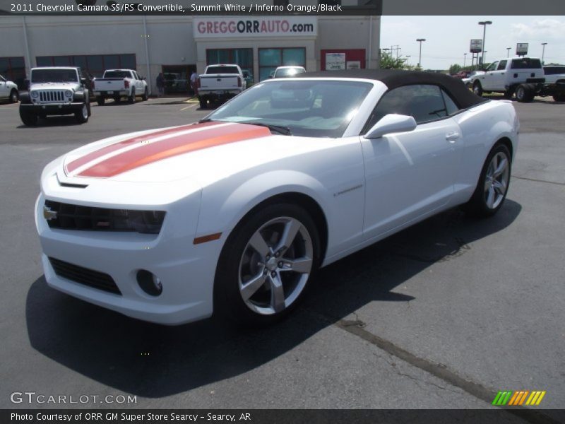 Summit White / Inferno Orange/Black 2011 Chevrolet Camaro SS/RS Convertible