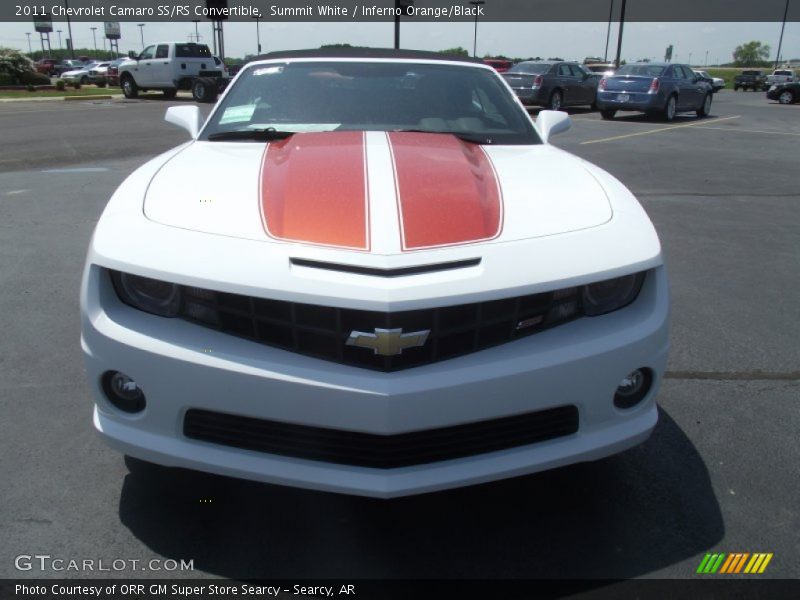 Summit White / Inferno Orange/Black 2011 Chevrolet Camaro SS/RS Convertible