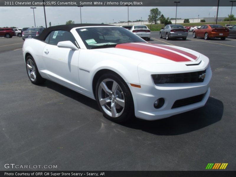 Summit White / Inferno Orange/Black 2011 Chevrolet Camaro SS/RS Convertible