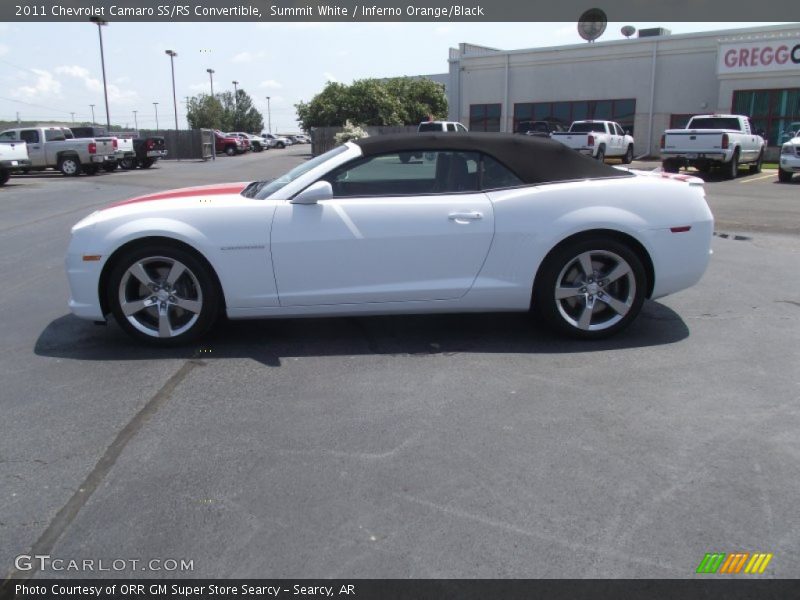 Summit White / Inferno Orange/Black 2011 Chevrolet Camaro SS/RS Convertible