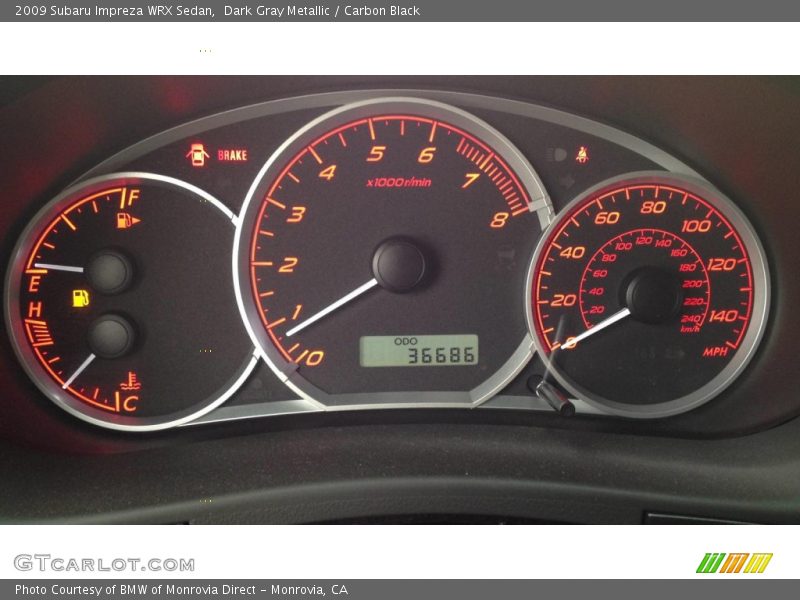 Dark Gray Metallic / Carbon Black 2009 Subaru Impreza WRX Sedan