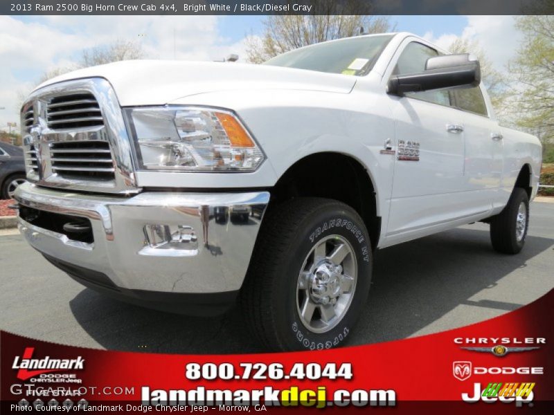 Bright White / Black/Diesel Gray 2013 Ram 2500 Big Horn Crew Cab 4x4