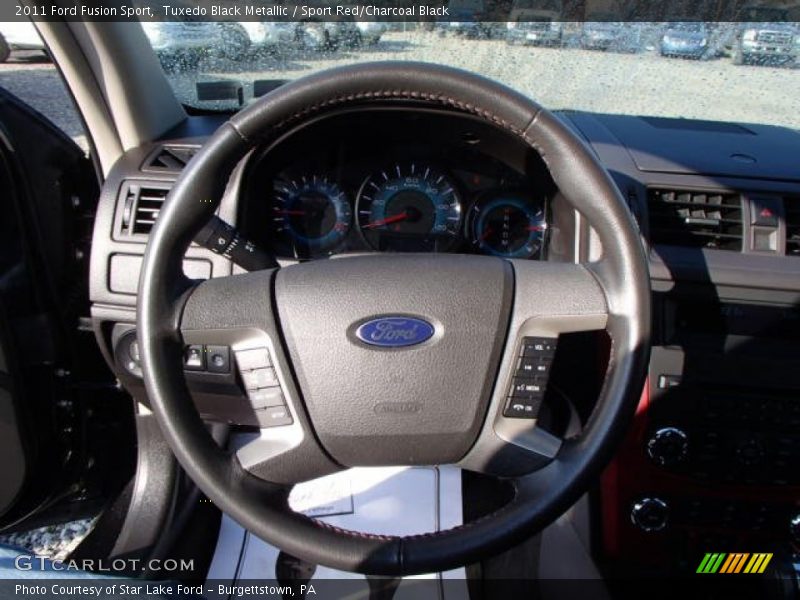 Tuxedo Black Metallic / Sport Red/Charcoal Black 2011 Ford Fusion Sport