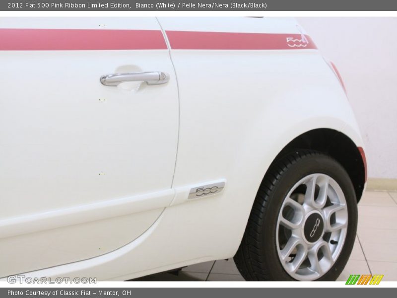 Bianco (White) / Pelle Nera/Nera (Black/Black) 2012 Fiat 500 Pink Ribbon Limited Edition