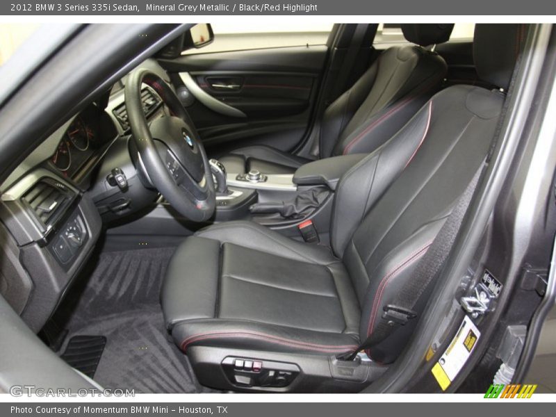  2012 3 Series 335i Sedan Black/Red Highlight Interior