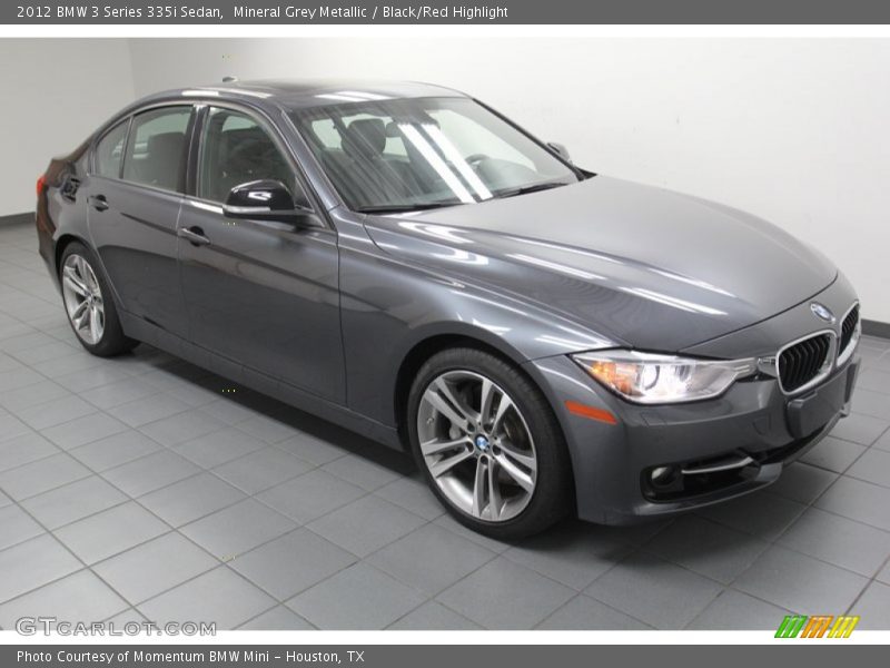 Mineral Grey Metallic / Black/Red Highlight 2012 BMW 3 Series 335i Sedan