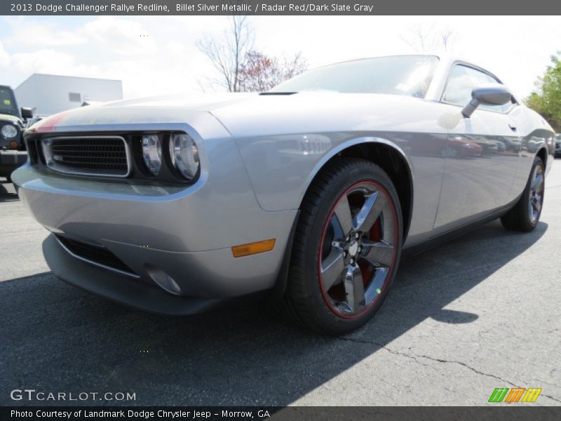 Billet Silver Metallic / Radar Red/Dark Slate Gray 2013 Dodge Challenger Rallye Redline