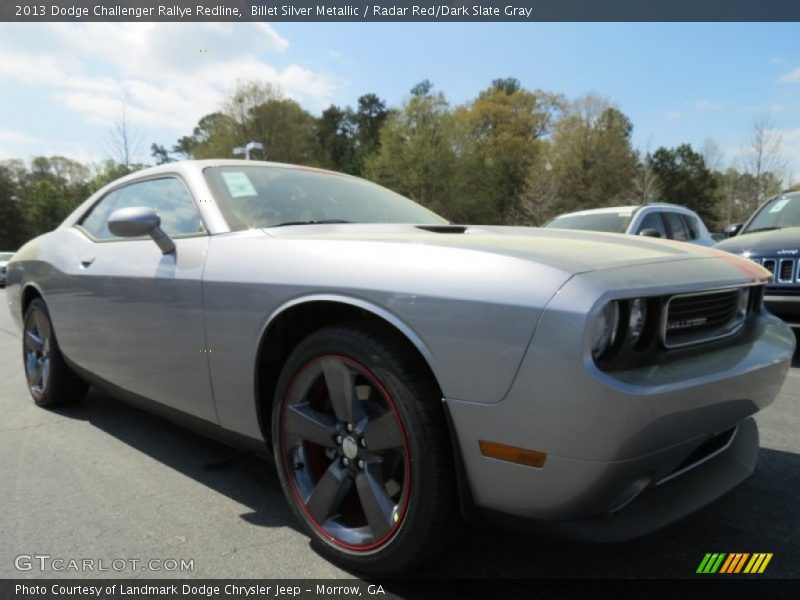 Billet Silver Metallic / Radar Red/Dark Slate Gray 2013 Dodge Challenger Rallye Redline