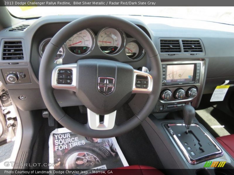 Billet Silver Metallic / Radar Red/Dark Slate Gray 2013 Dodge Challenger Rallye Redline