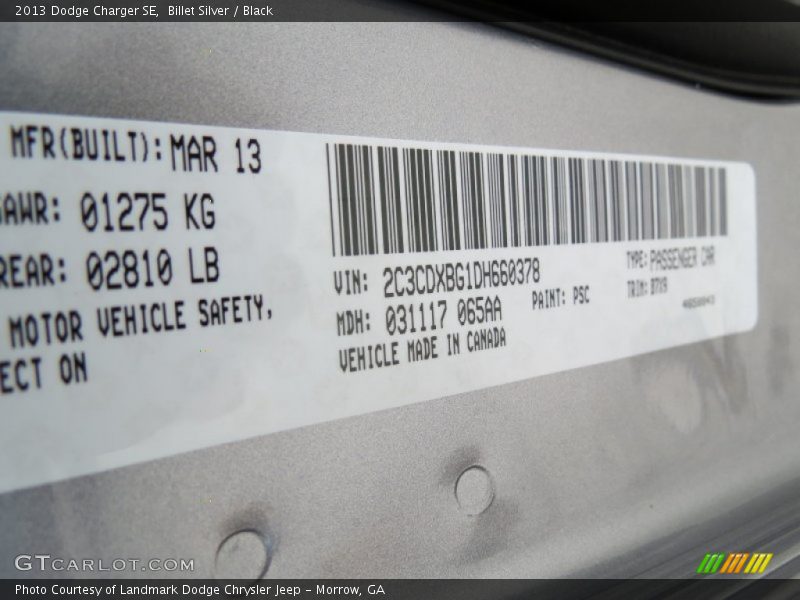 Billet Silver / Black 2013 Dodge Charger SE