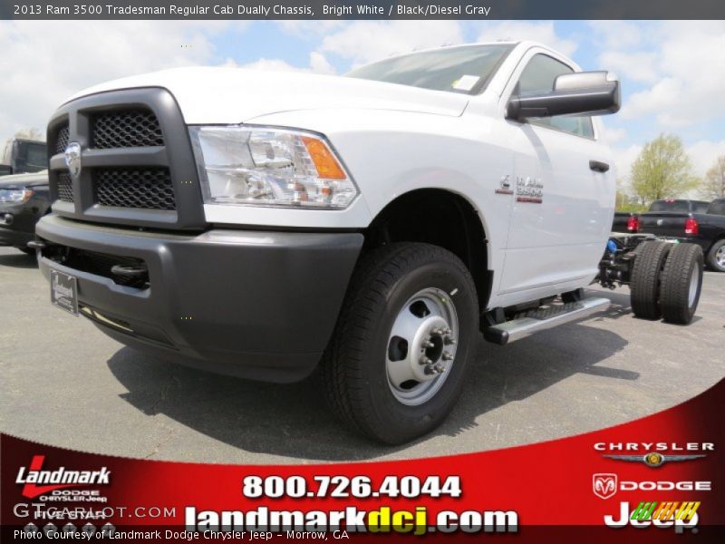 Bright White / Black/Diesel Gray 2013 Ram 3500 Tradesman Regular Cab Dually Chassis