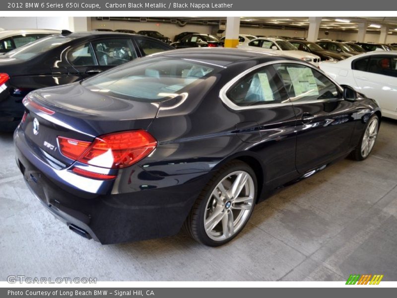 Carbon Black Metallic / Black Nappa Leather 2012 BMW 6 Series 650i Coupe