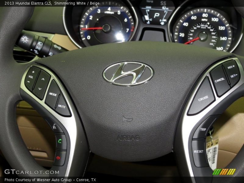 Shimmering White / Beige 2013 Hyundai Elantra GLS