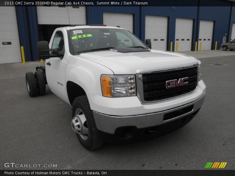 Summit White / Dark Titanium 2013 GMC Sierra 3500HD Regular Cab 4x4 Chassis
