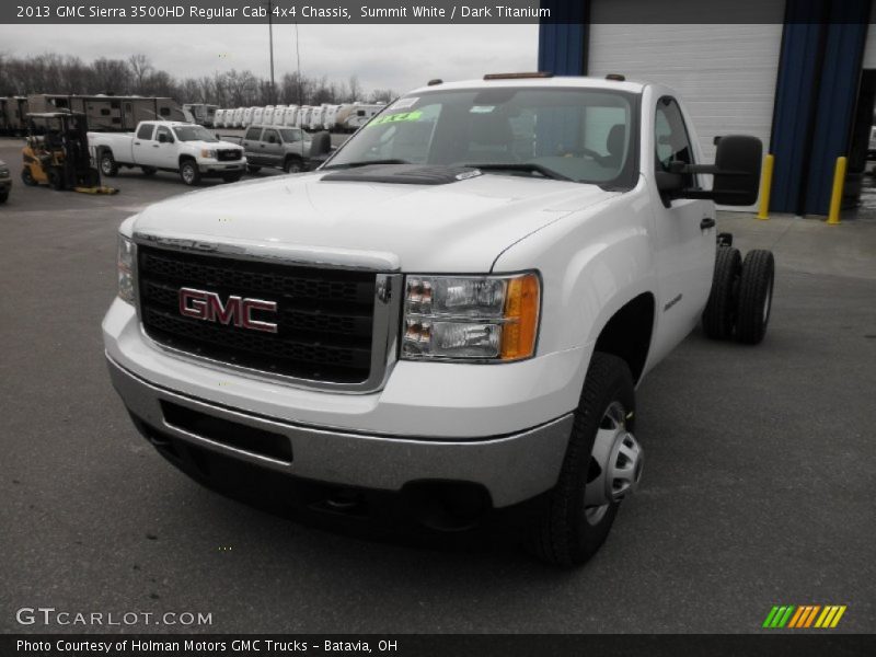 Summit White / Dark Titanium 2013 GMC Sierra 3500HD Regular Cab 4x4 Chassis